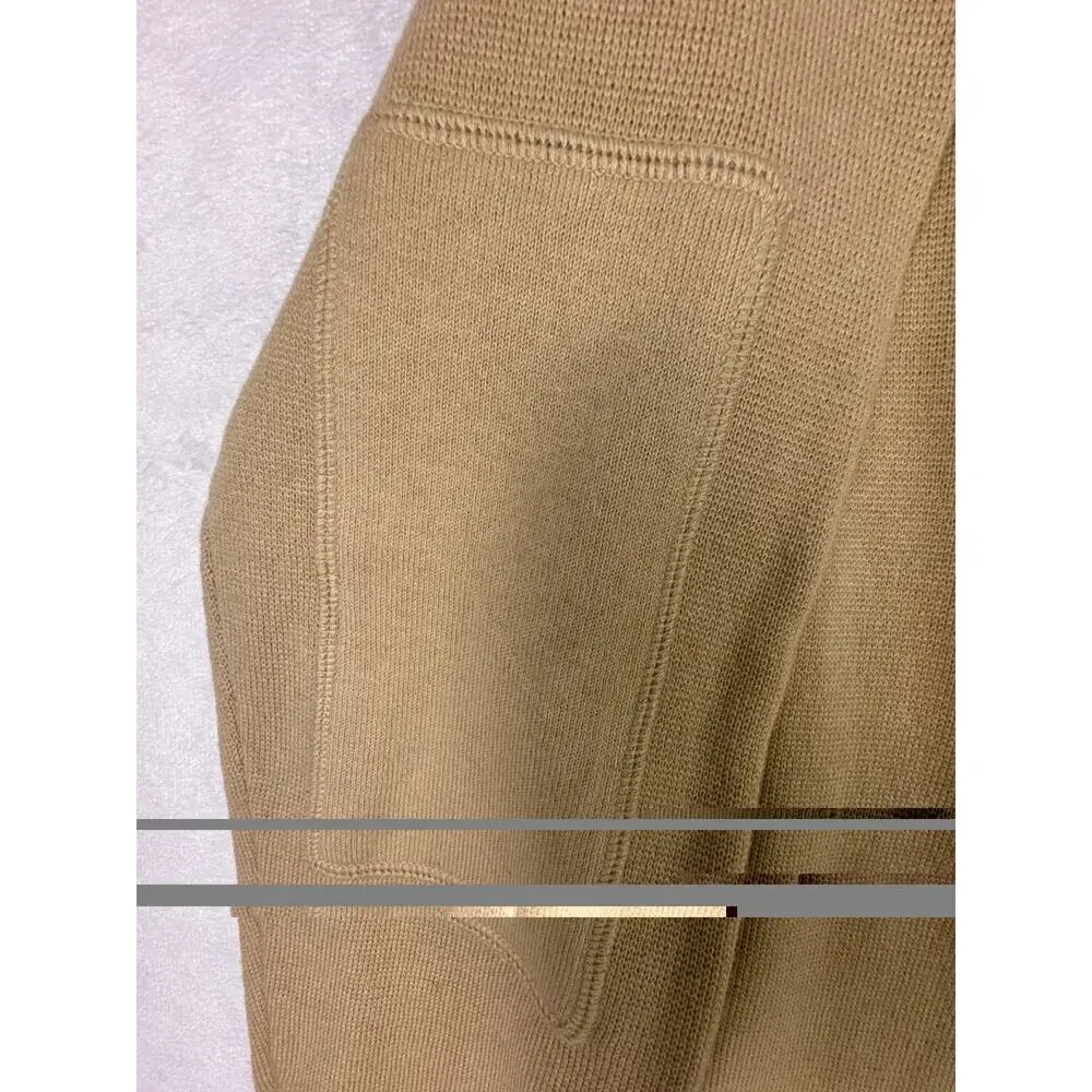 Banana Republic Half Zip Sweater Men’s XL Tan Wool Cotton Textured Knit